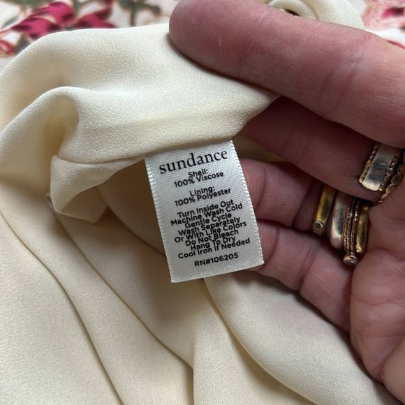 Sundance Pink Red Floral Ruffle Accent Sleeveless Midi Length Dress M - Picture 12 of 12